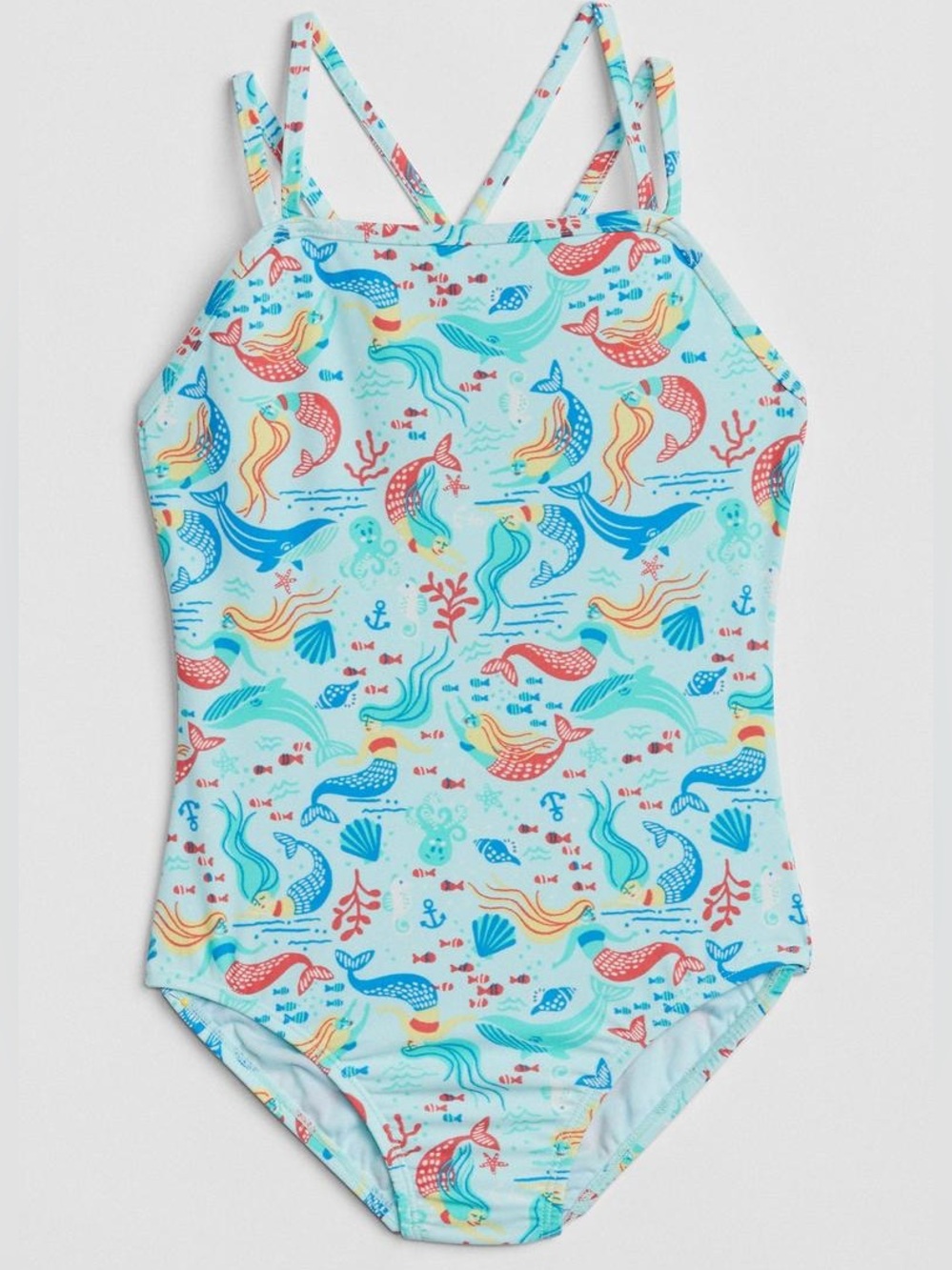 GAP Kids Light Aqua Graphic Swim One-Piece